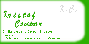 kristof csupor business card